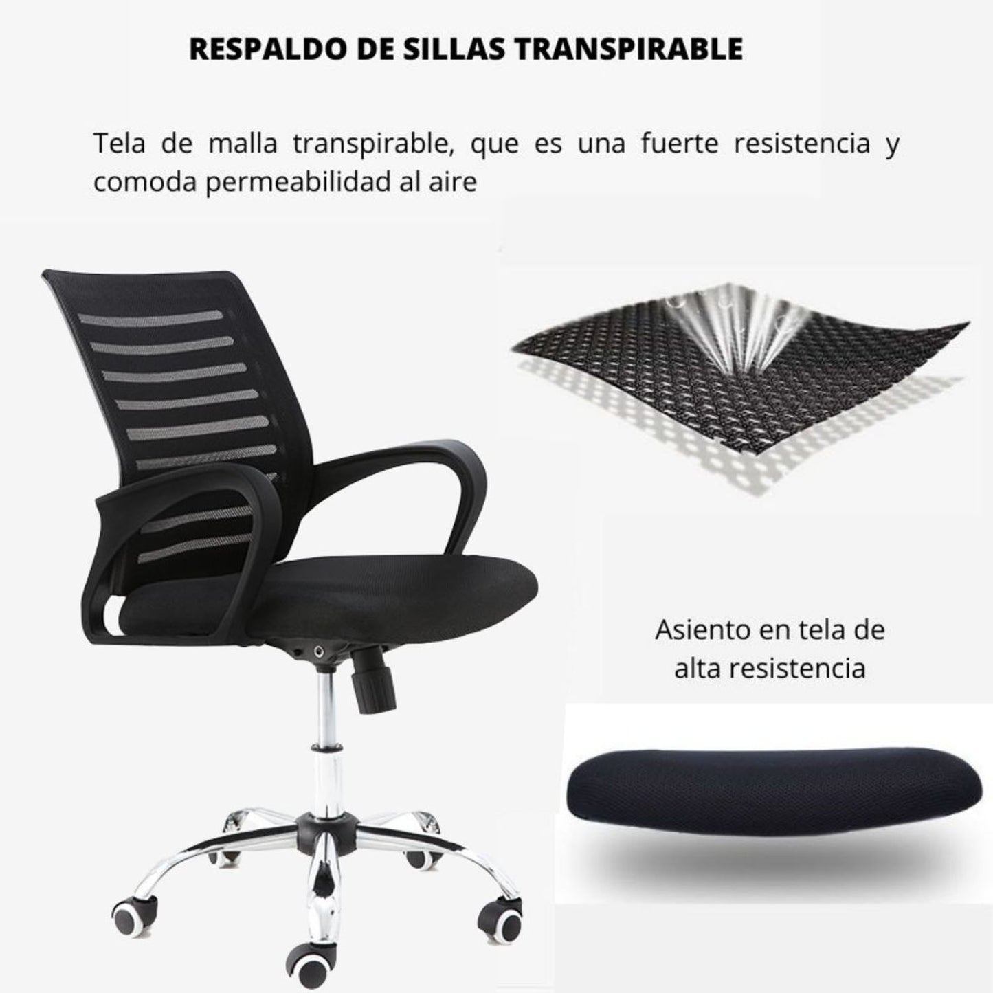 Silla De Oficina Giratoria Line Negro