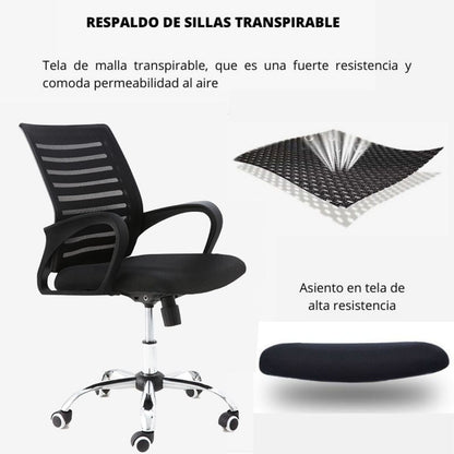 Silla De Oficina Giratoria Line Negro