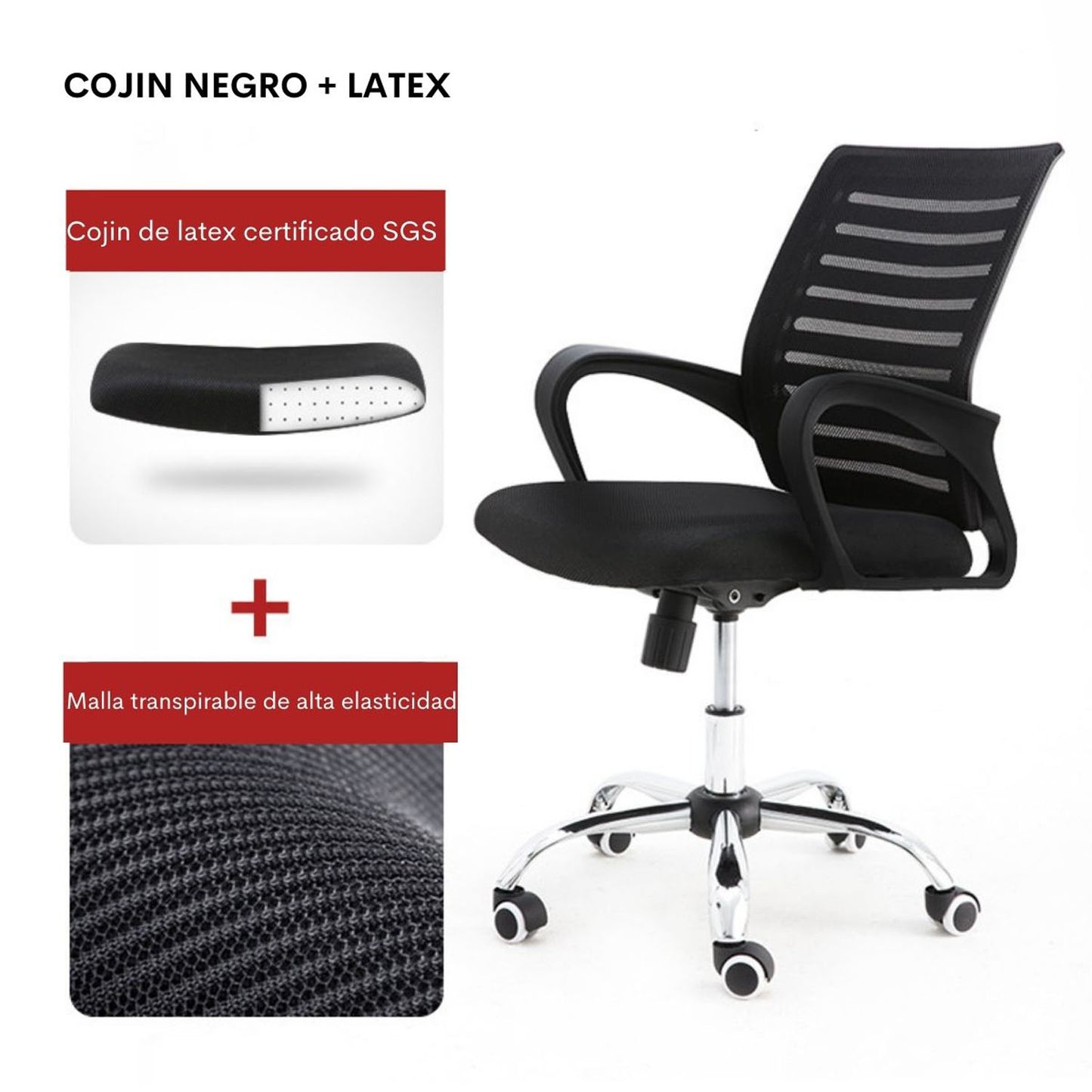 Silla De Oficina Giratoria Line Negro