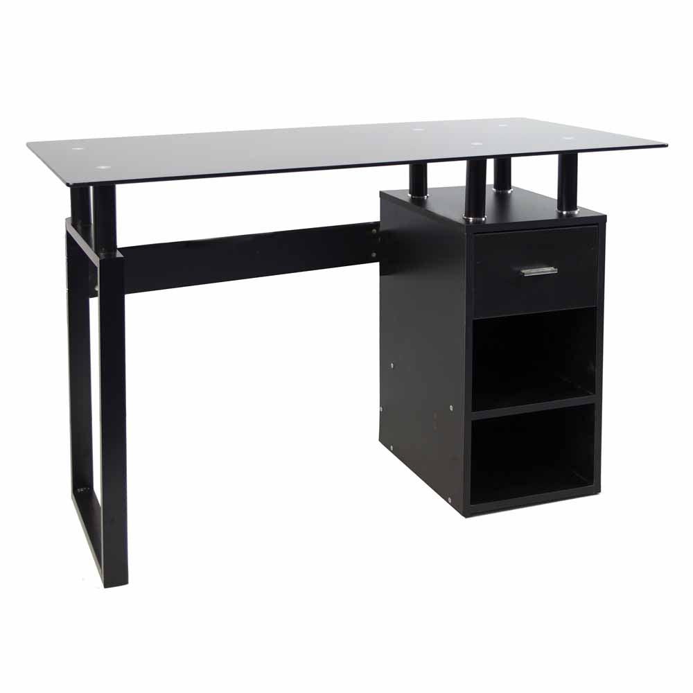 Escritorio De Metal Molliu Vidrio Wengue
