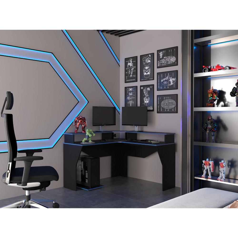 Escritorio Gamer Sivela Wengue Y Azul
