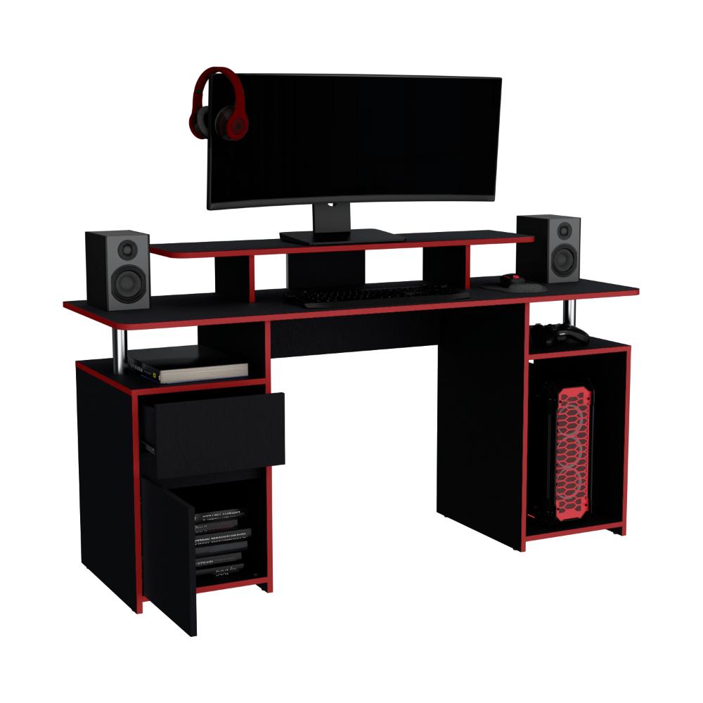 Escritorio Gamer Plukar Wengue Rojo