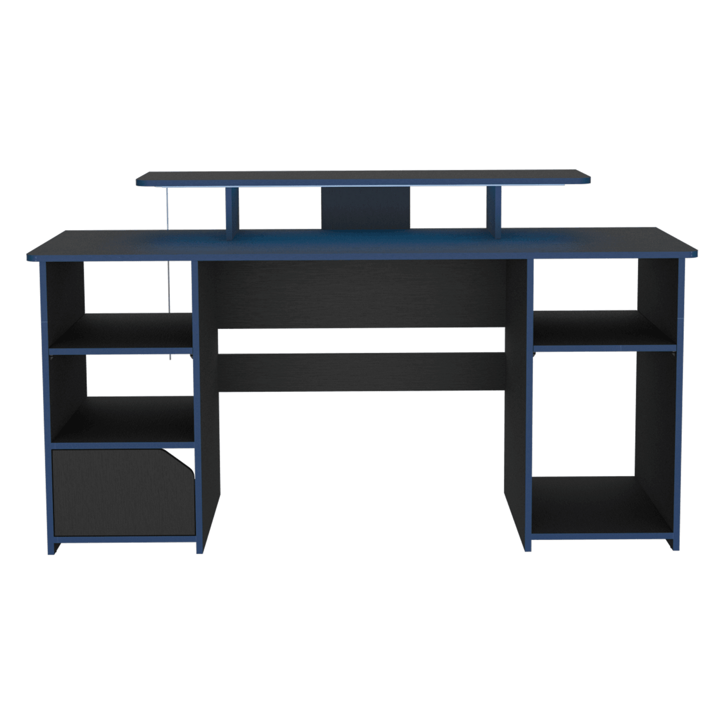 Escritorio Gamer Turco Wengue Y Azul