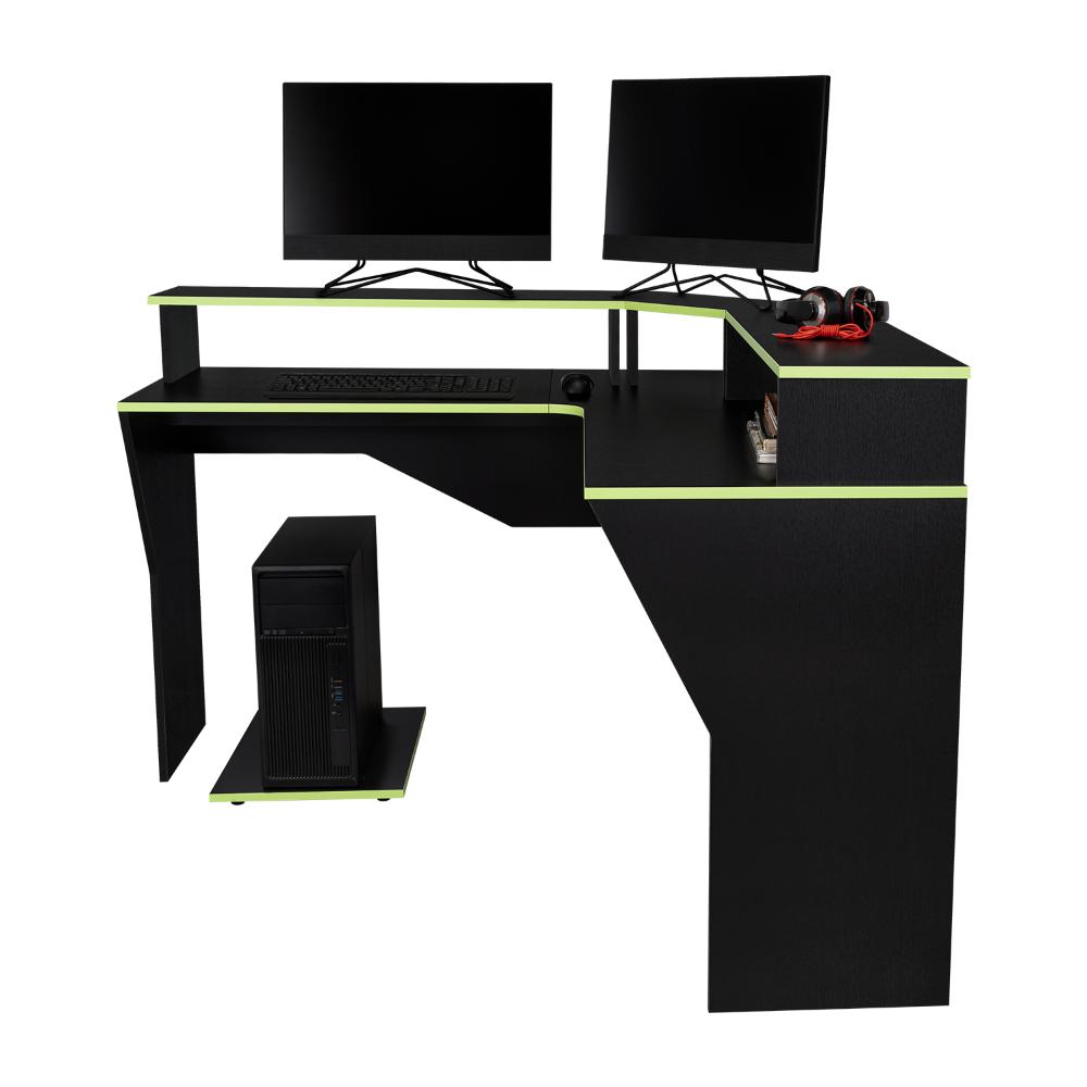 Escritorio Gamer Sivela Wengue Y Verde