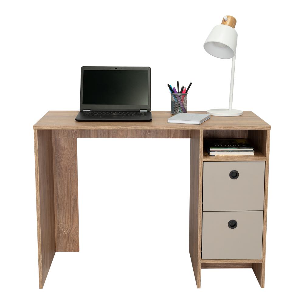 Escritorio Tureli Z100 2 Cajones Miel Taupe