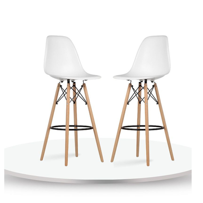 Set x2 Silla de Barra Eames Blanco