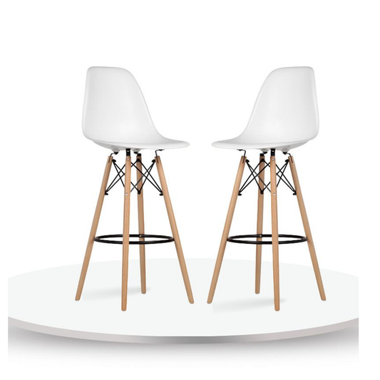 Set x2 Silla de Barra Eames Blanco
