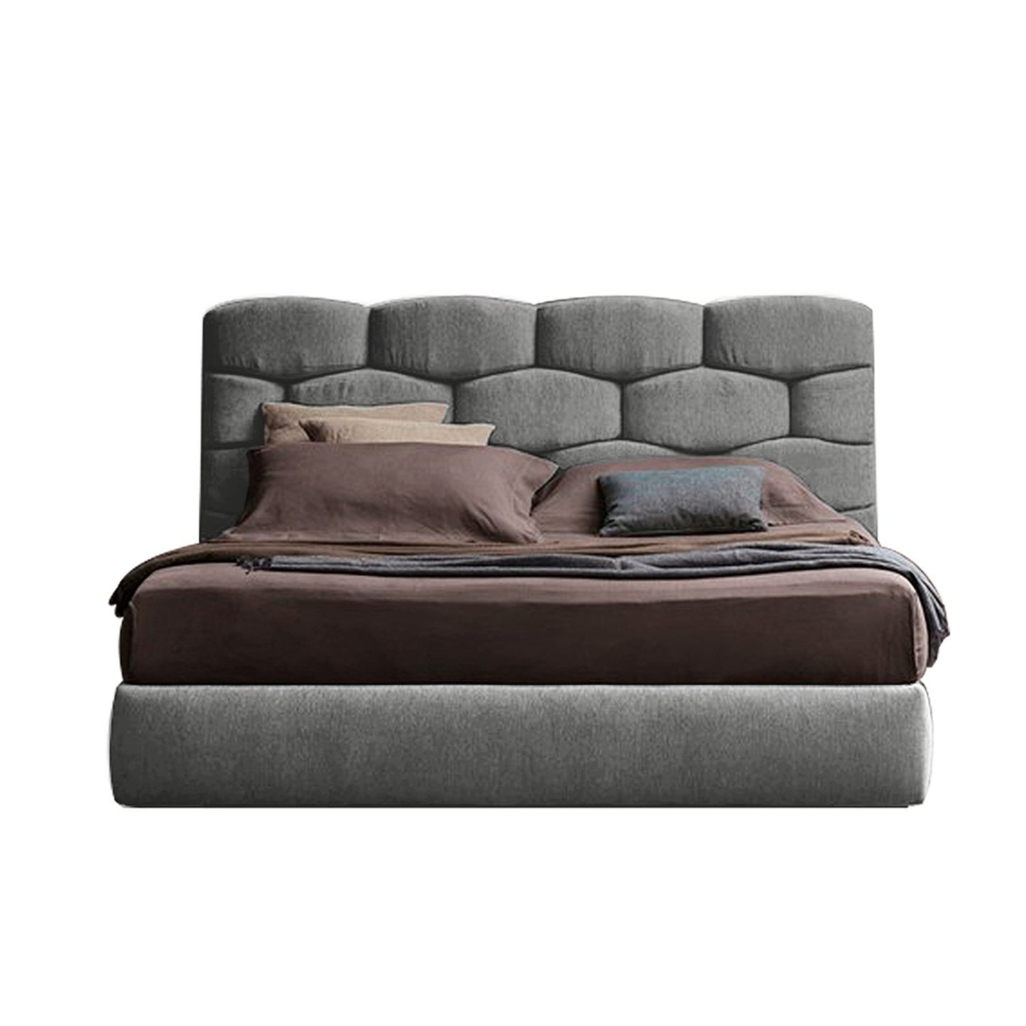 Espaldar de Cama SemiDoble Esmeralda gris plata