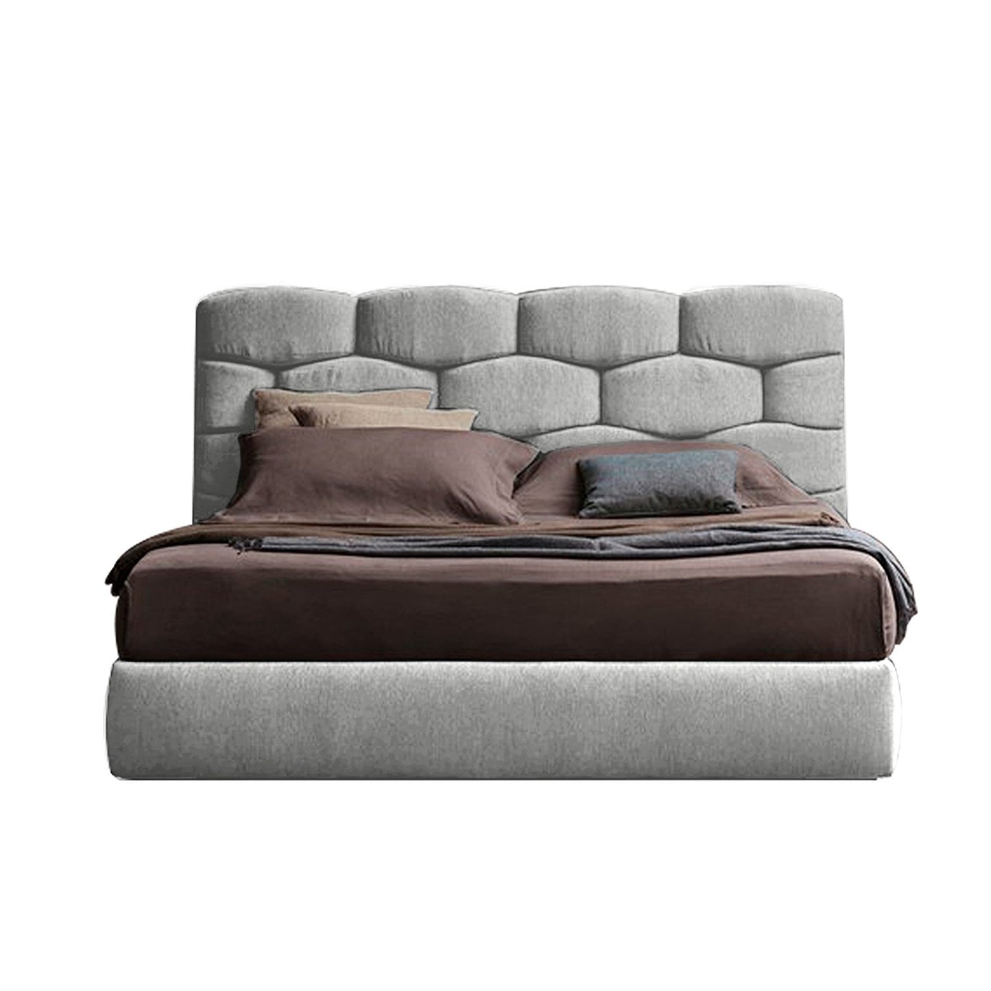 Espaldar de Cama SemiDoble Esmeralda gris perla