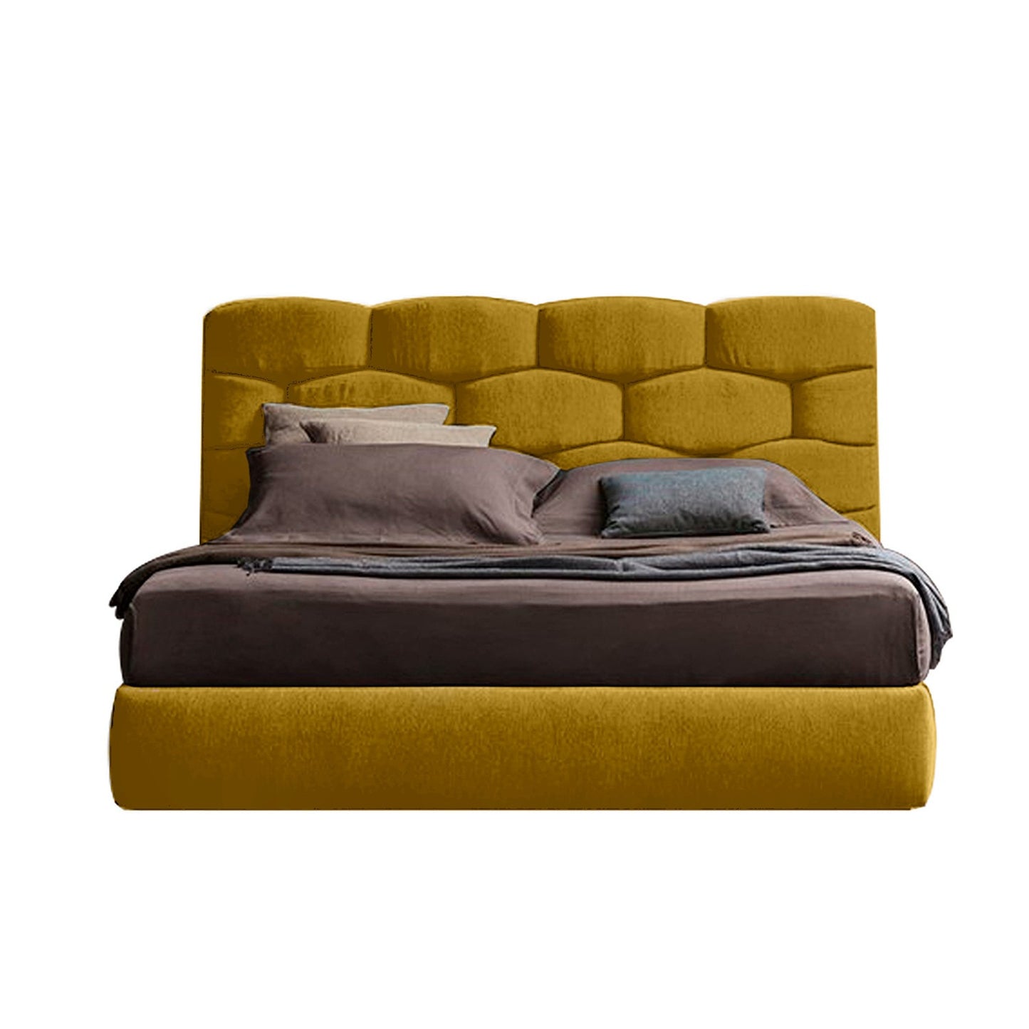Espaldar de Cama Queen Esmeralda mostaza