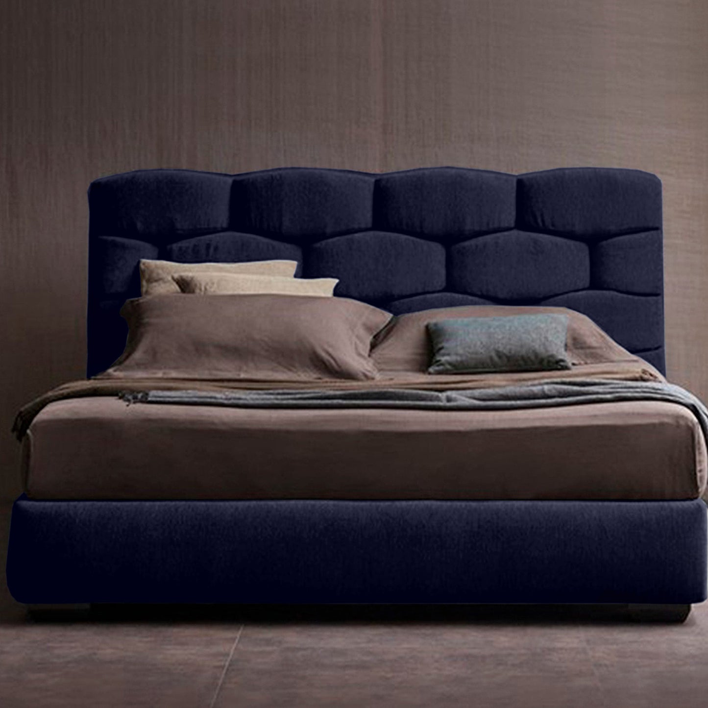 Espaldar de Cama Doble Esmeralda azul