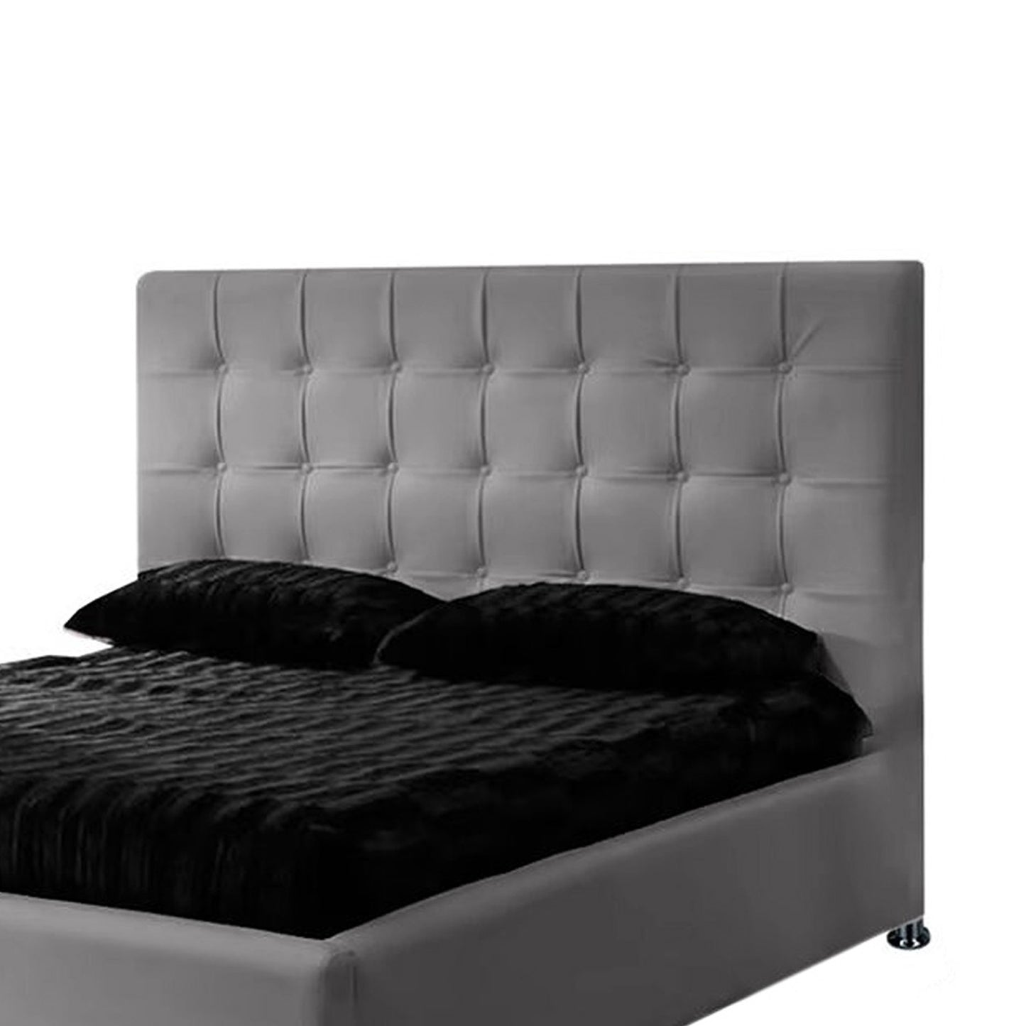 Espaldar de Cama Queen Ilusion 160x150x10 gris plata