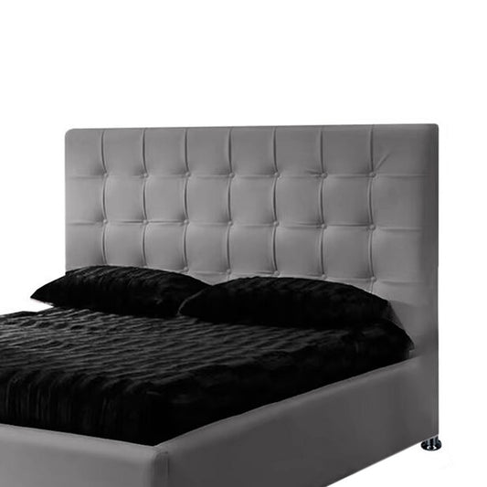 Espaldar de Cama Queen Ilusion 160x150x10 gris plata