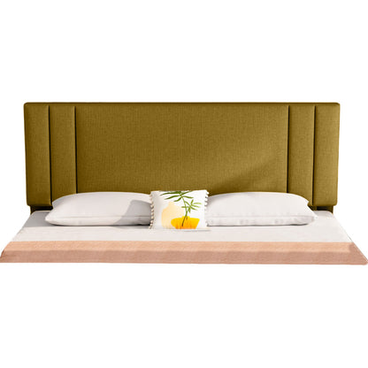 Base Cama con Espaldar + Colchon King Lupe 200x200x130 mostaza