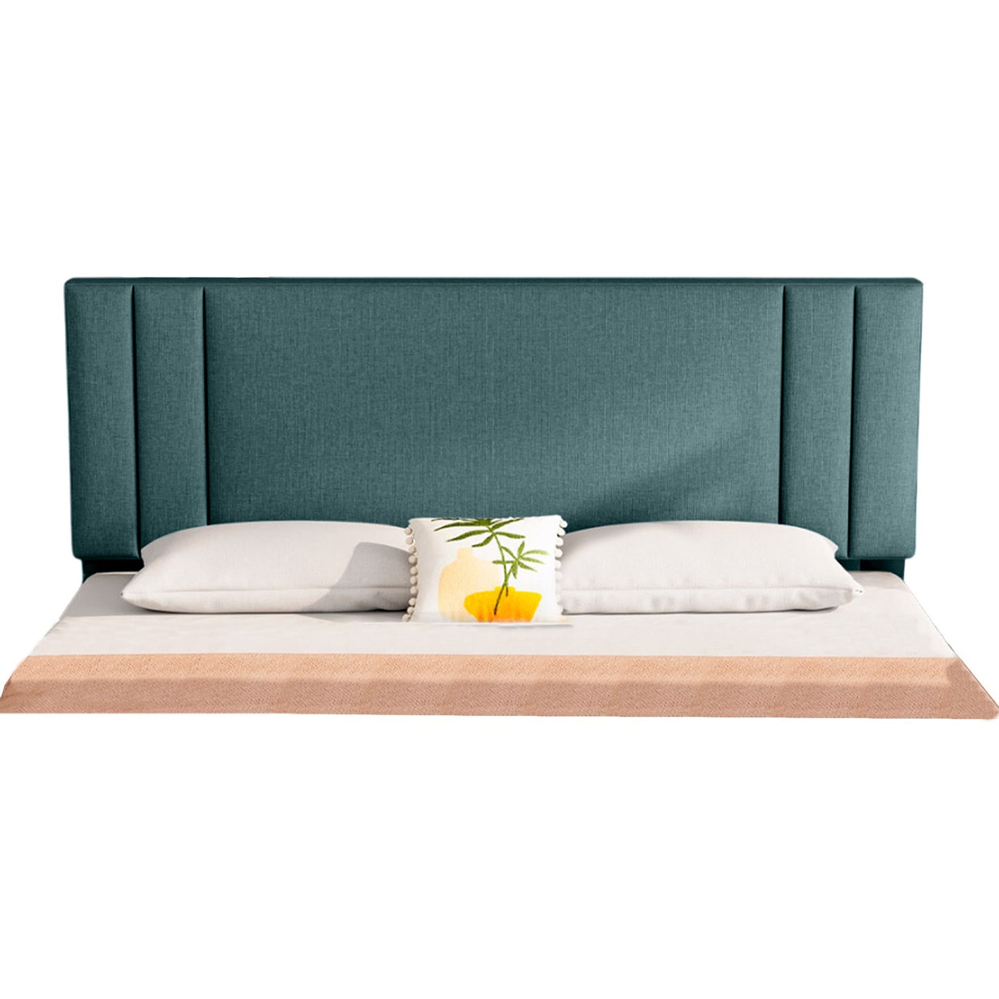 Base Cama con Espaldar + Colchon King Lupe 200x200x130 verde