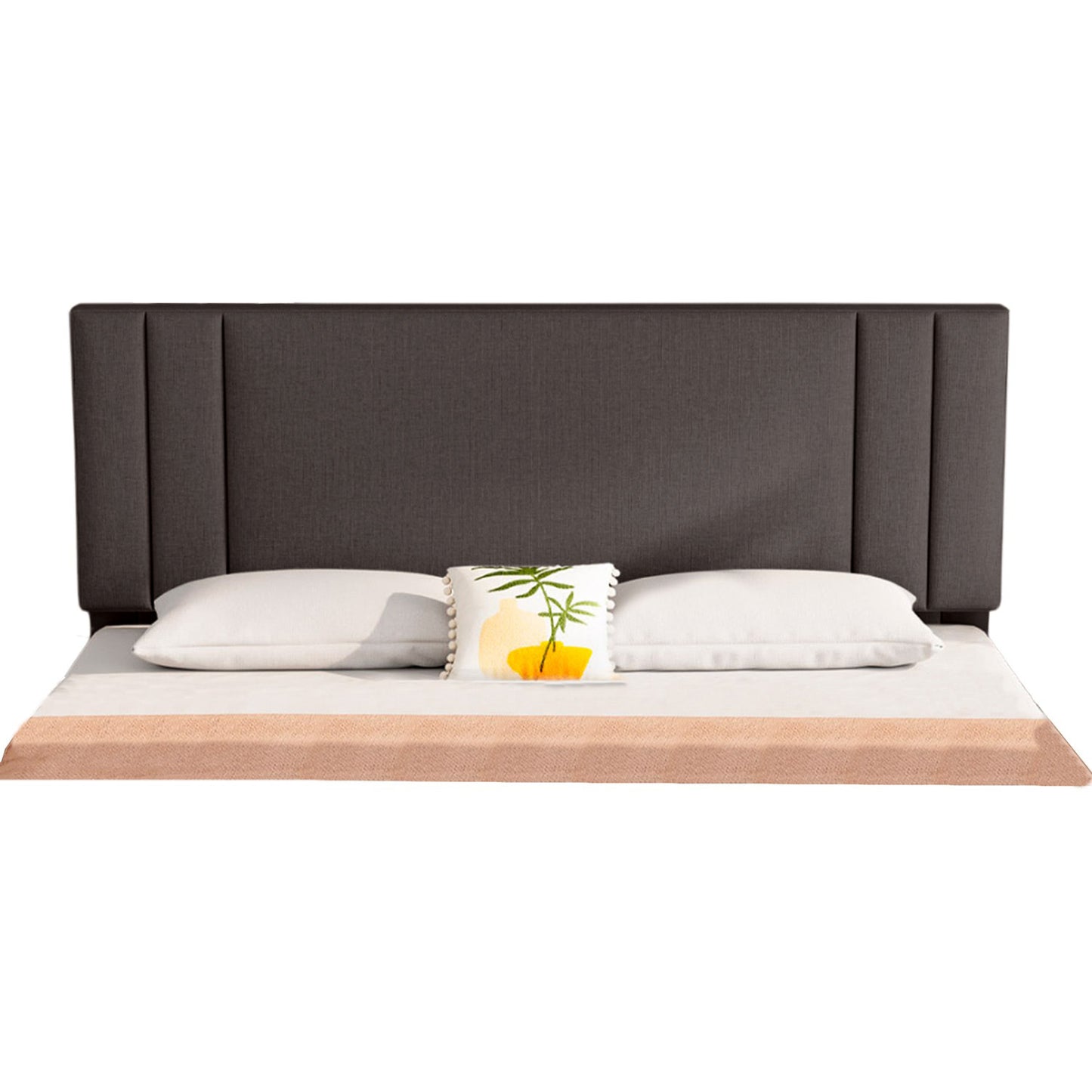 Base Cama con Espaldar + Colchon King Lupe 200x200x130 cafe