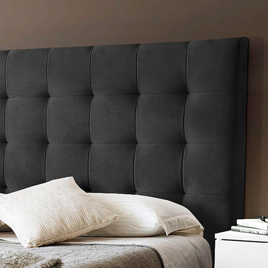 Espaldar de Cama Queen Luxury 160x150x10 gris plomo