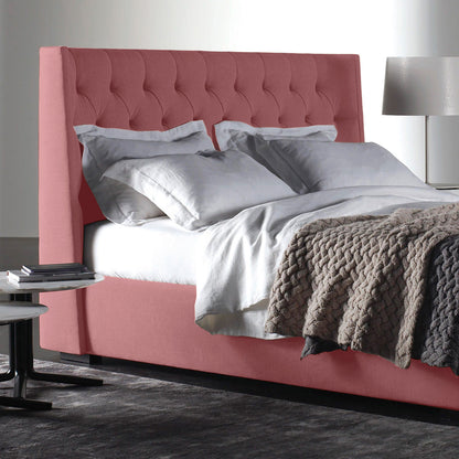 Base Cama con Espaldar + Colchon King Marfil 200x200x150 salmon