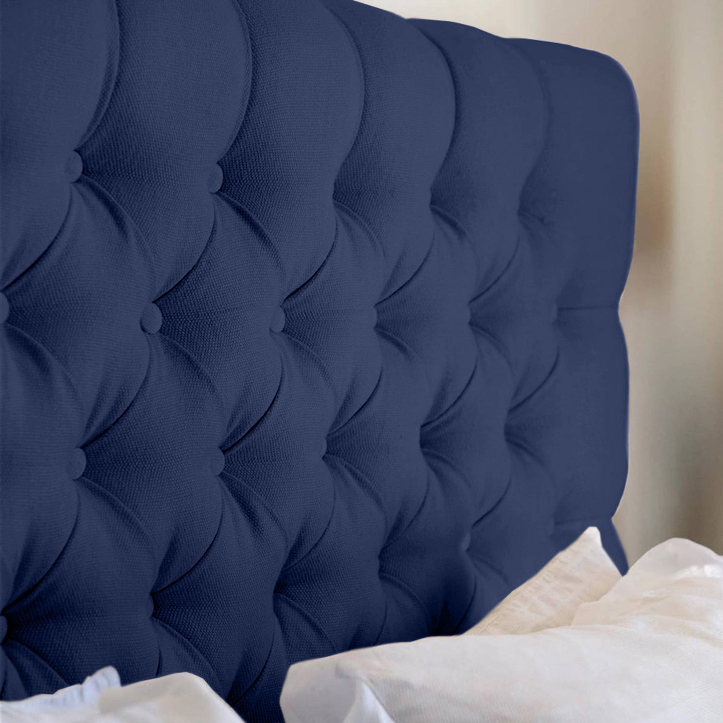 Espaldar de Cama Sencillo Paris 100x150x10 azul