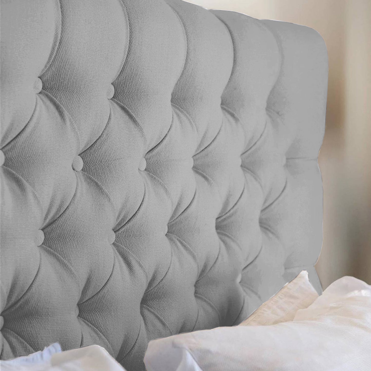 Espaldar de Cama Sencillo Paris 100x150x10 gris perla