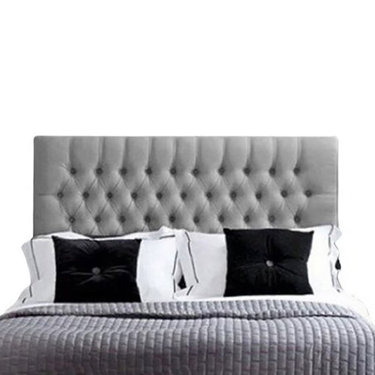 Espaldar de Cama Sencillo Paris 100x150x10 gris plata