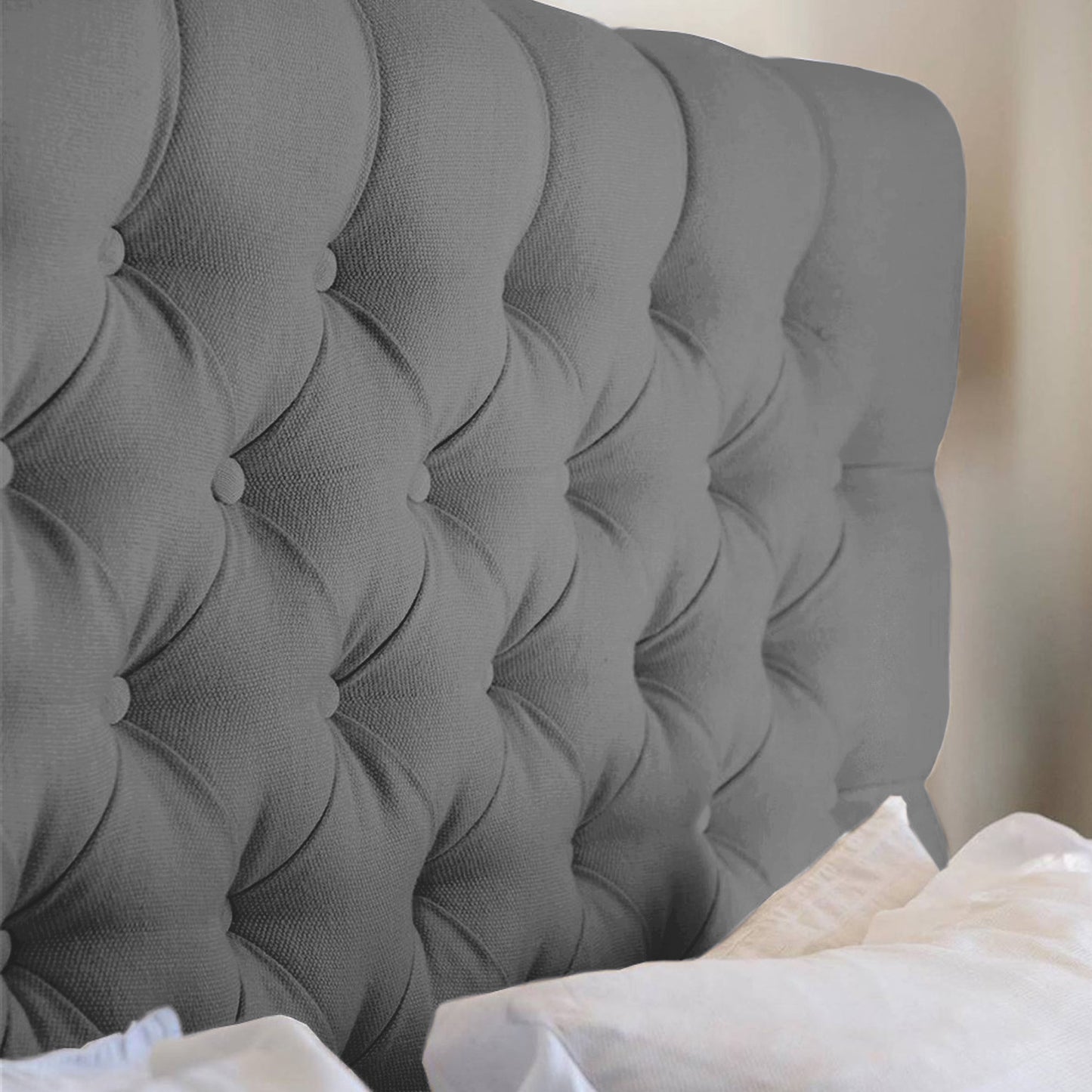 Espaldar de Cama Sencillo Paris 100x150x10 gris plata