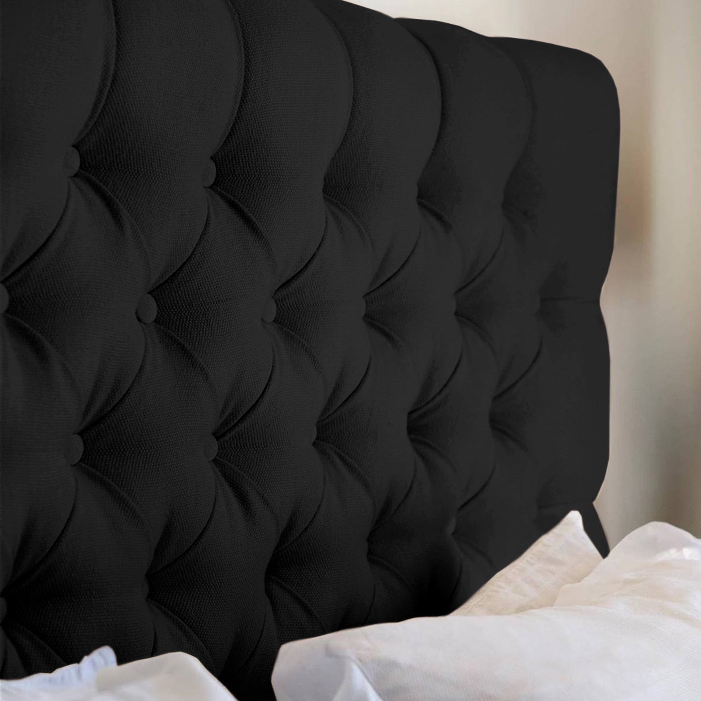 Espaldar de Cama Sencillo Paris 100x150x10 negro