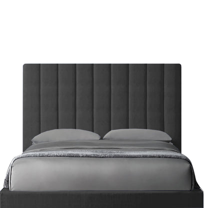 Base Cama Con Espaldar Doble Natura Gris Plomo