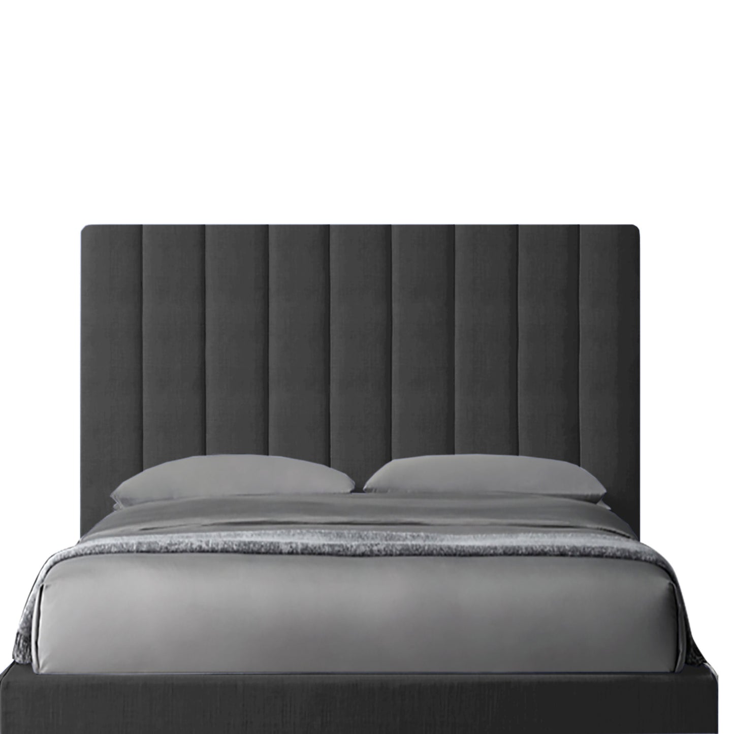 Base Cama con Espaldar + Colchon Queen Natura 160x190x150 gris plomo