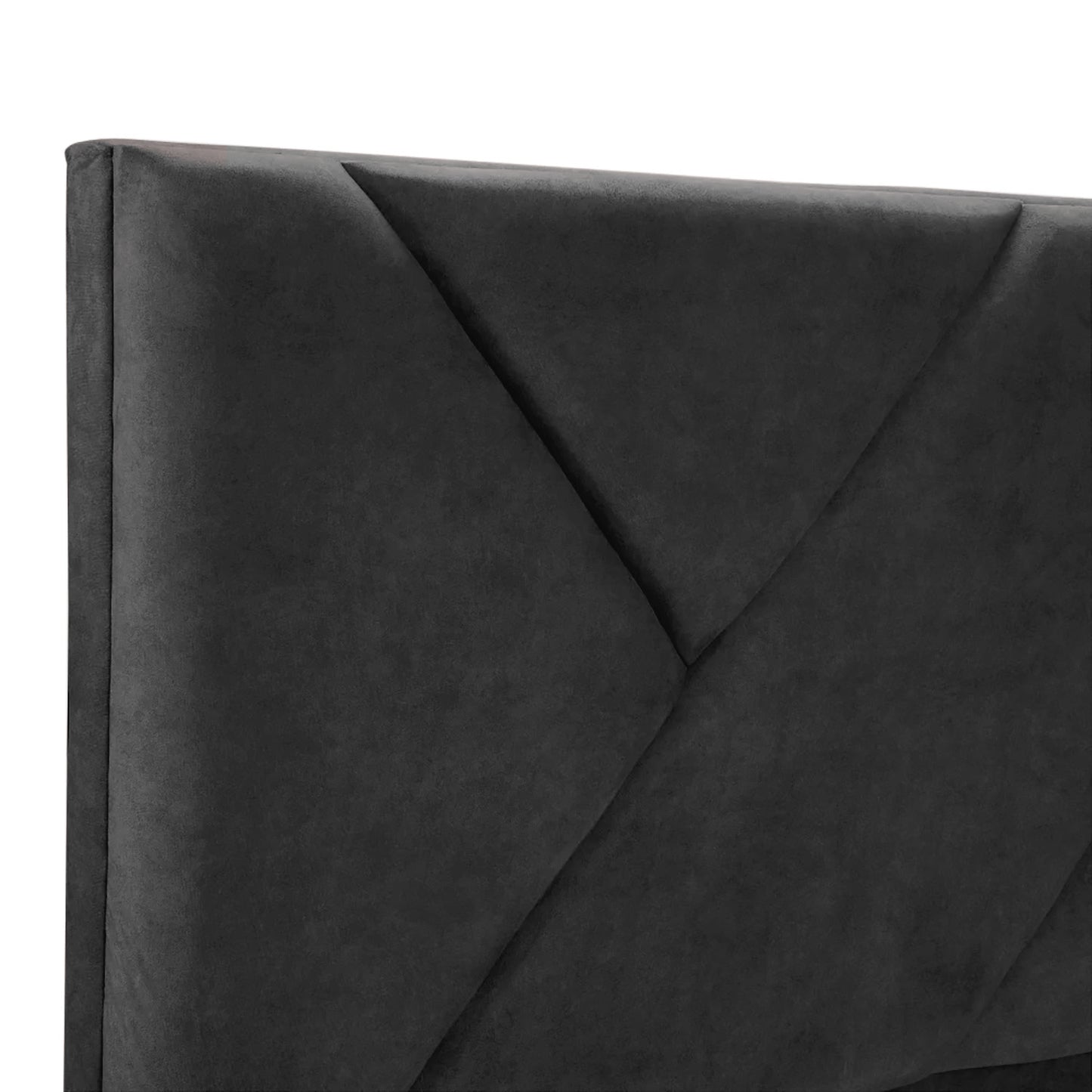 Base Cama Con Espaldar Queen Hampton Gris Plomo