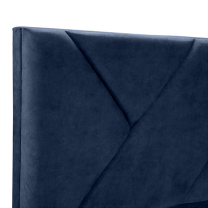 Base Cama Con Espaldar King Hampton Azul