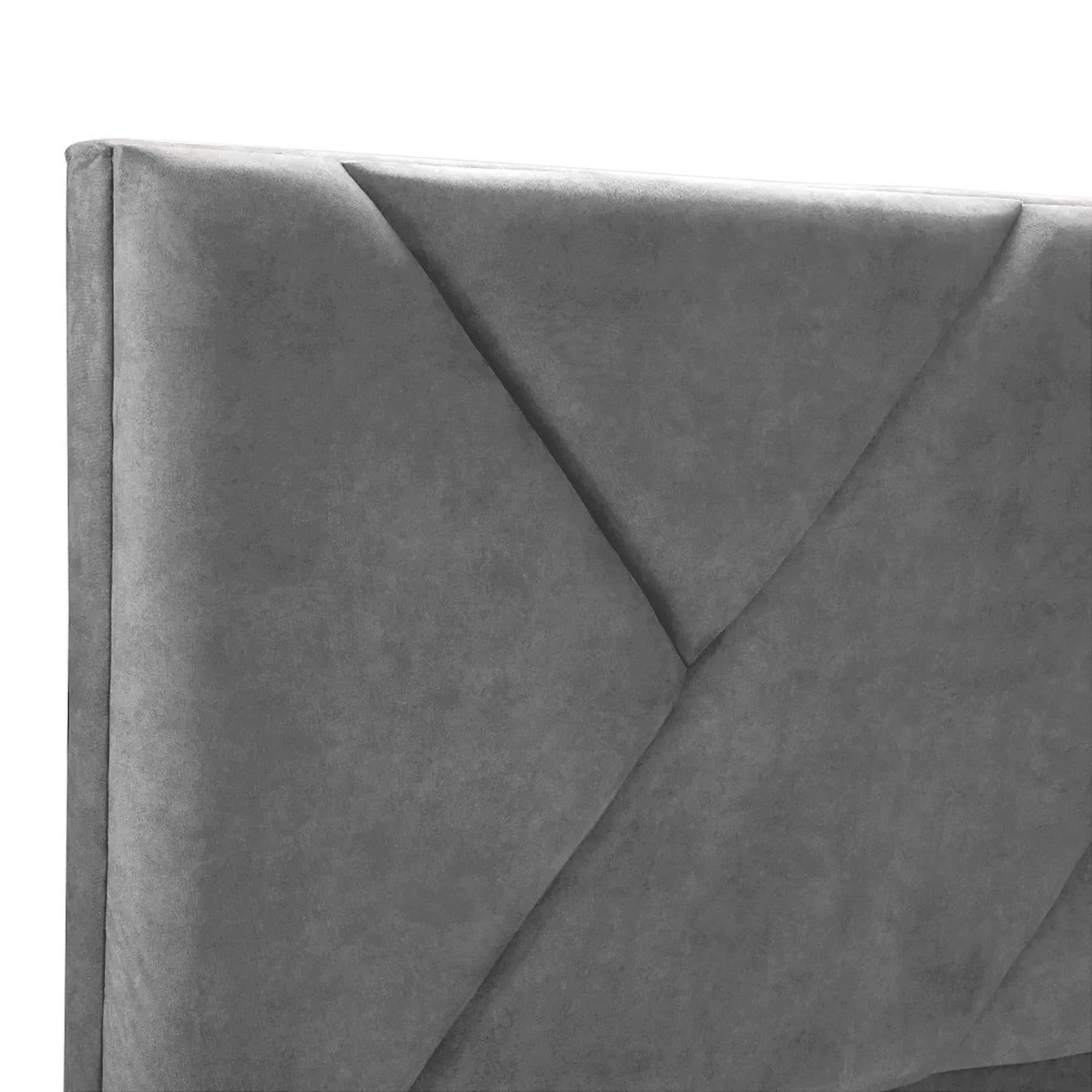 Base Cama Con Espaldar Queen Hampton Gris Plata