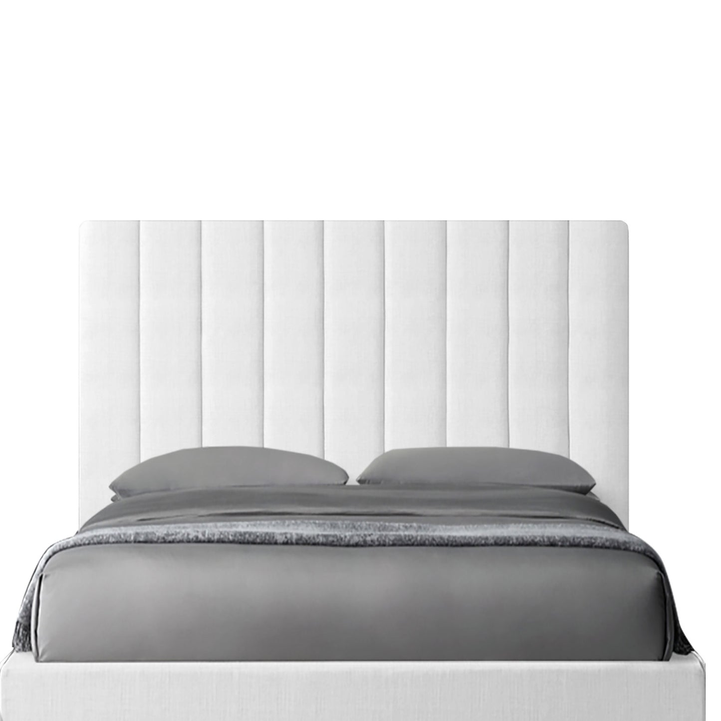 Base Cama Con Espaldar King Natura Blanco
