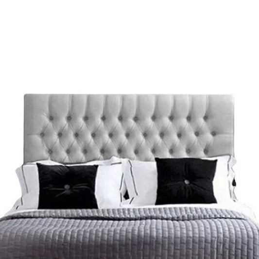 Espaldar de Cama Sencillo Paris 100x150x10 gris perla