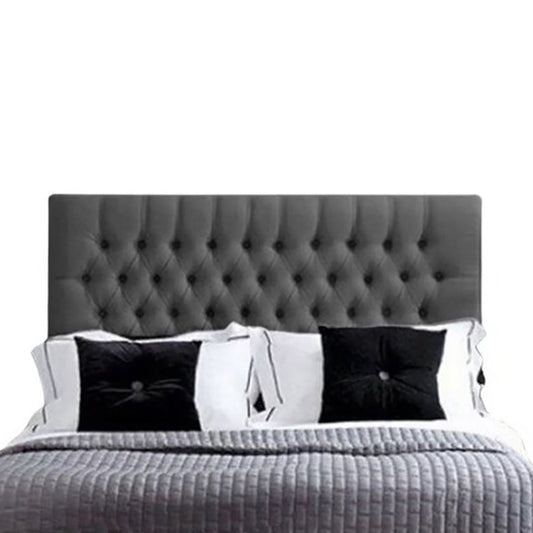 Espaldar de Cama Sencillo Paris 100x150x10 gris plomo