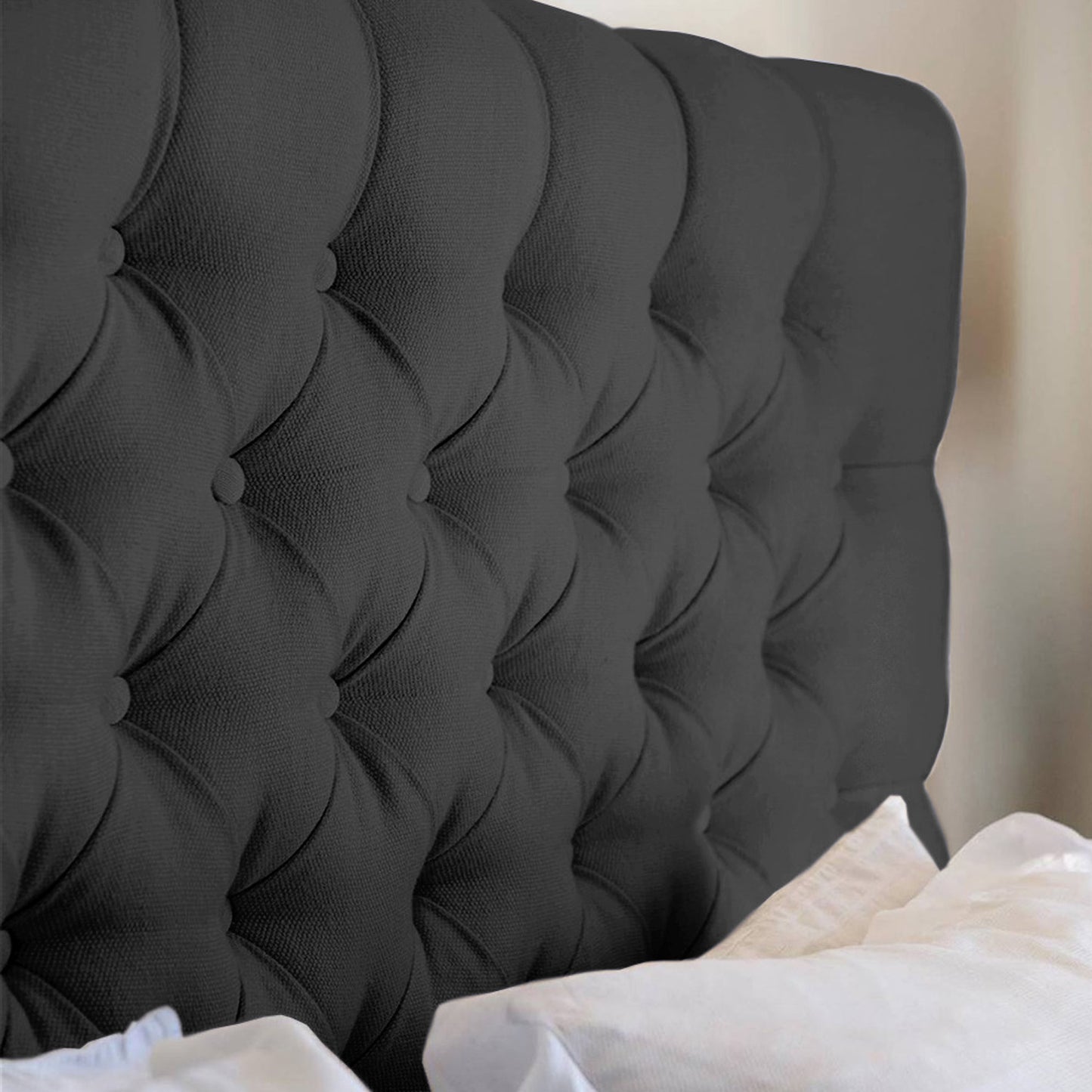 Espaldar de Cama Sencillo Paris 100x150x10 gris plomo