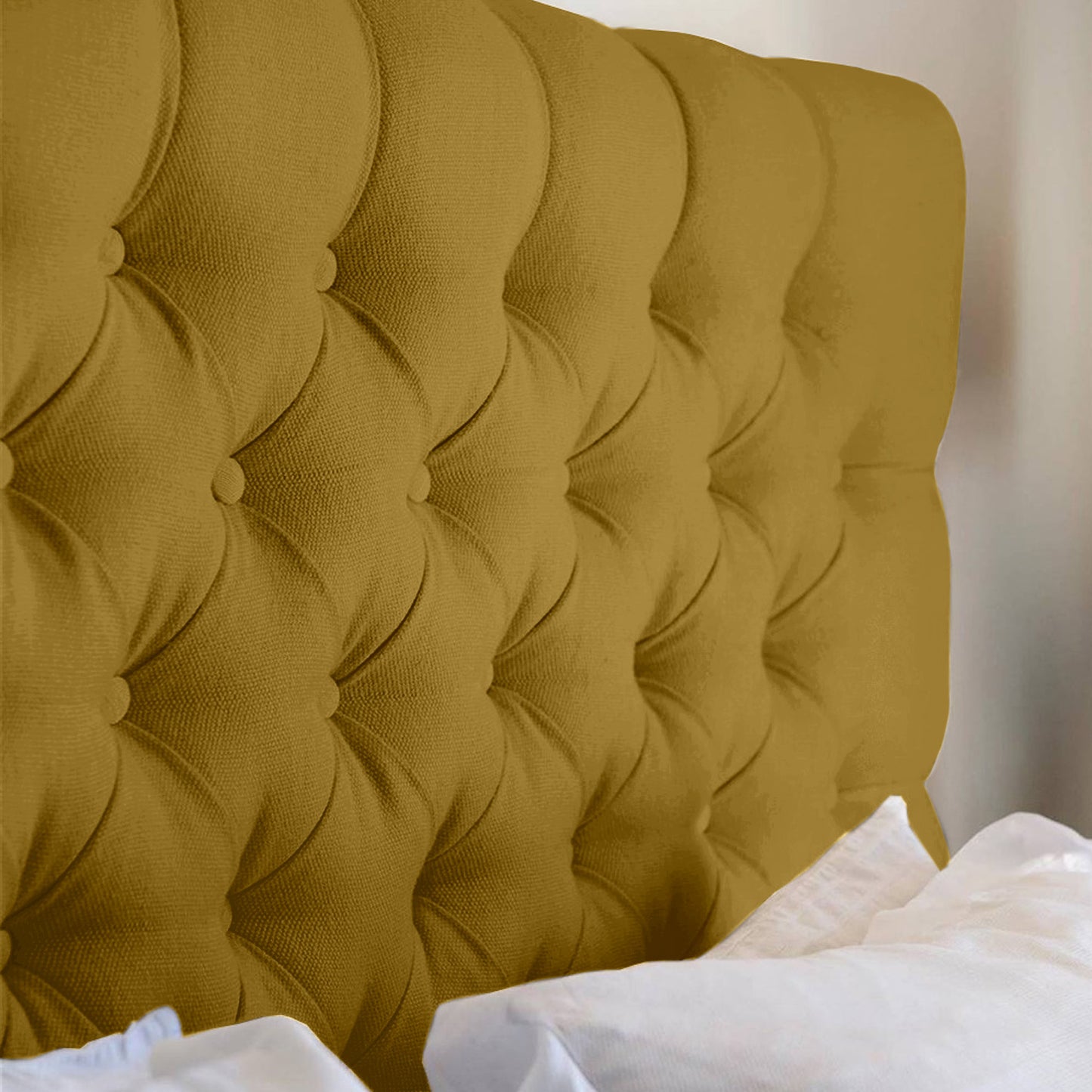 Espaldar de Cama Sencillo Paris 100x150x10 mostaza