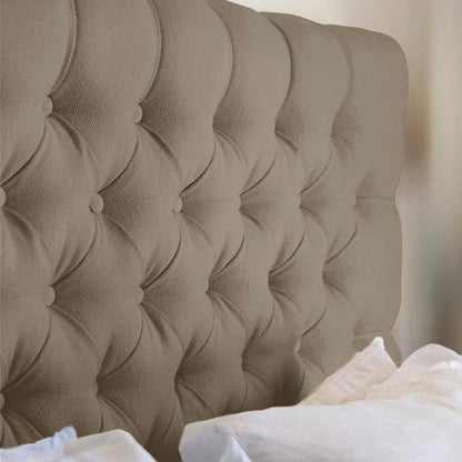 Base Cama Con Espaldar Sencillo Paris Taupe