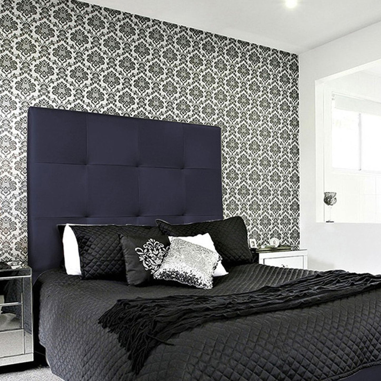 Base Cama con Espaldar + Colchon King Rock 200x200x150 azul