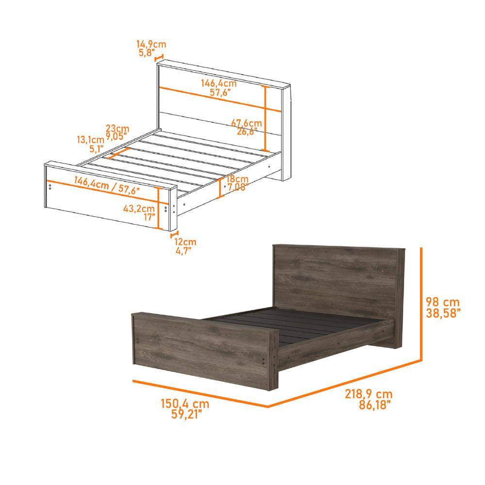 Cama Doble Syvana Nogal