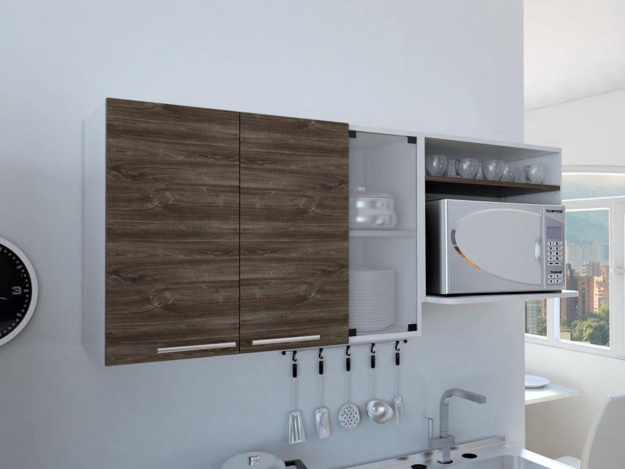 Gabinete Superior Kaelun Cocina Blanco Y Siena 150 Cm