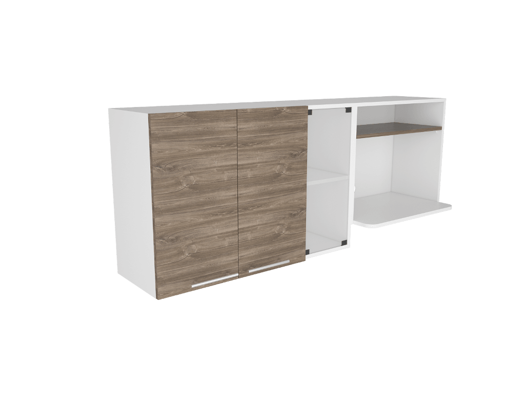 Gabinete Superior Kaelun Cocina Blanco Y Siena 150 Cm