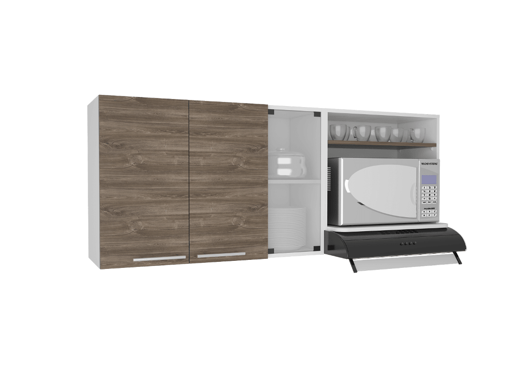 Gabinete Superior Kaelun Cocina Blanco Y Siena 150 Cm