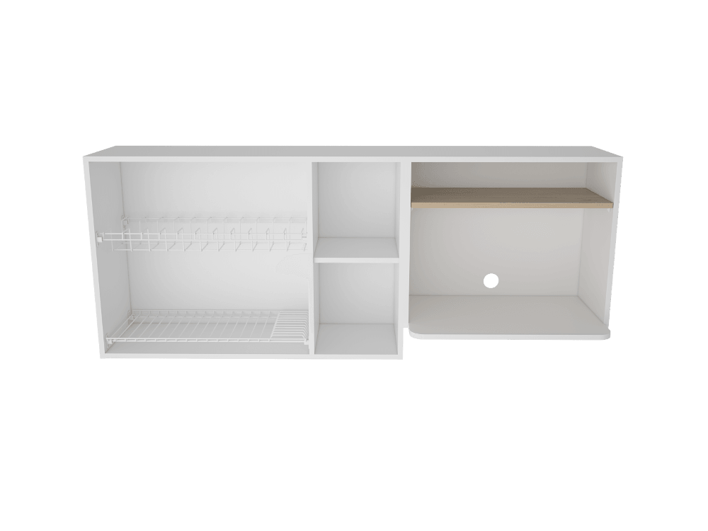 Gabinete Superior Kaelun Cocina Blanco Y Rovere 150 Cm