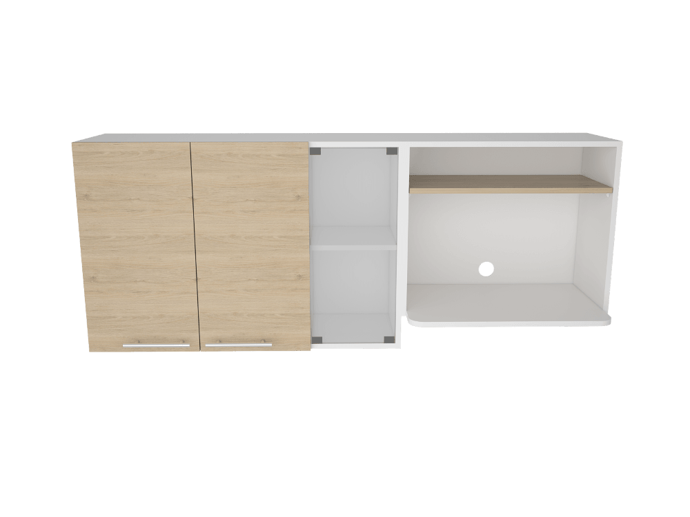 Gabinete Superior Kaelun Cocina Blanco Y Rovere 150 Cm