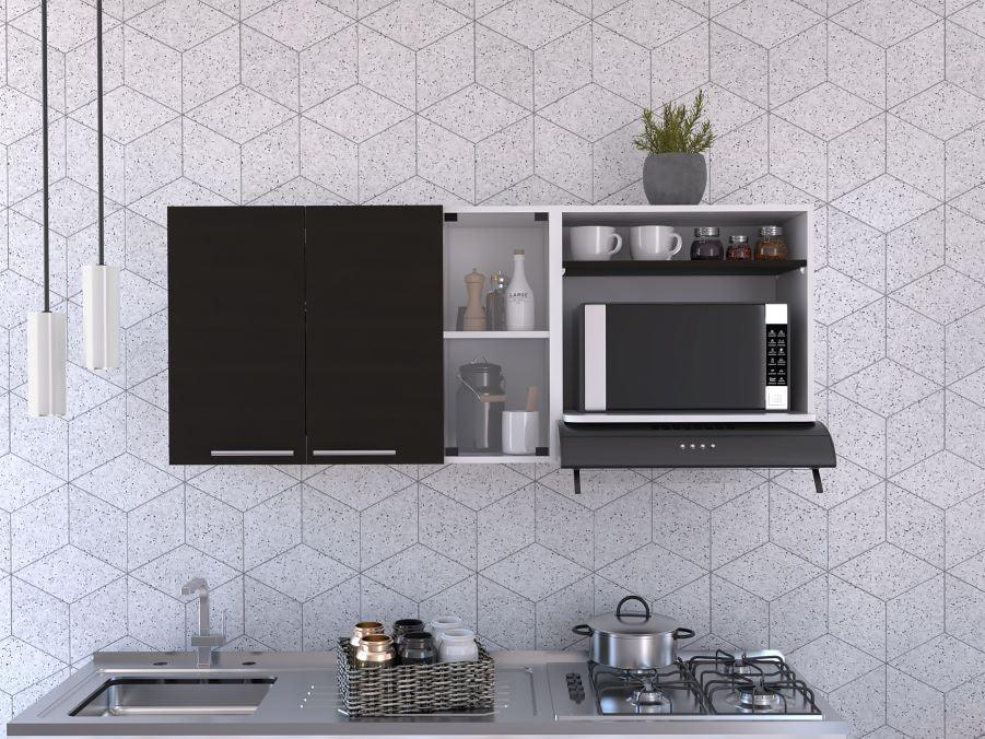Gabinete Superior Kaelun Cocina Blanco + Wengue 150 Cm