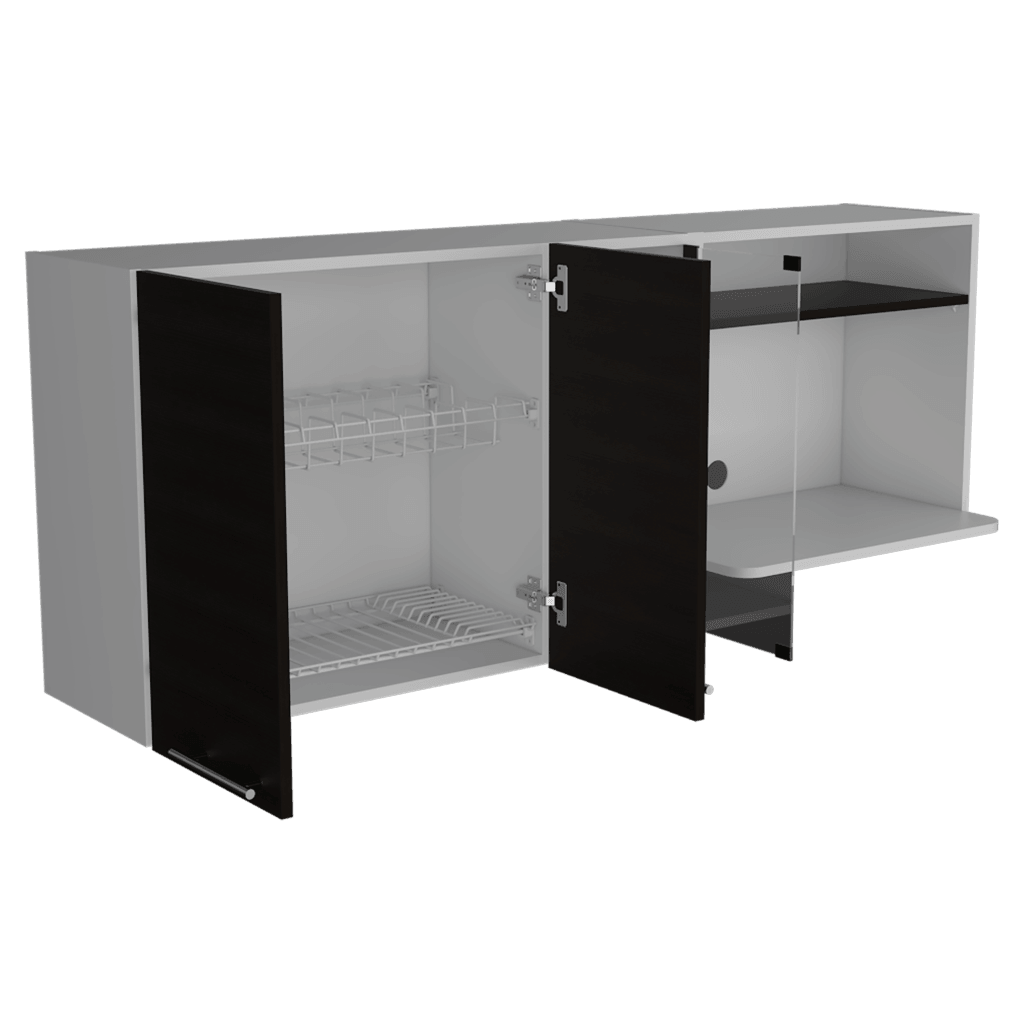 Gabinete Superior Kaelun Cocina Blanco + Wengue 150 Cm