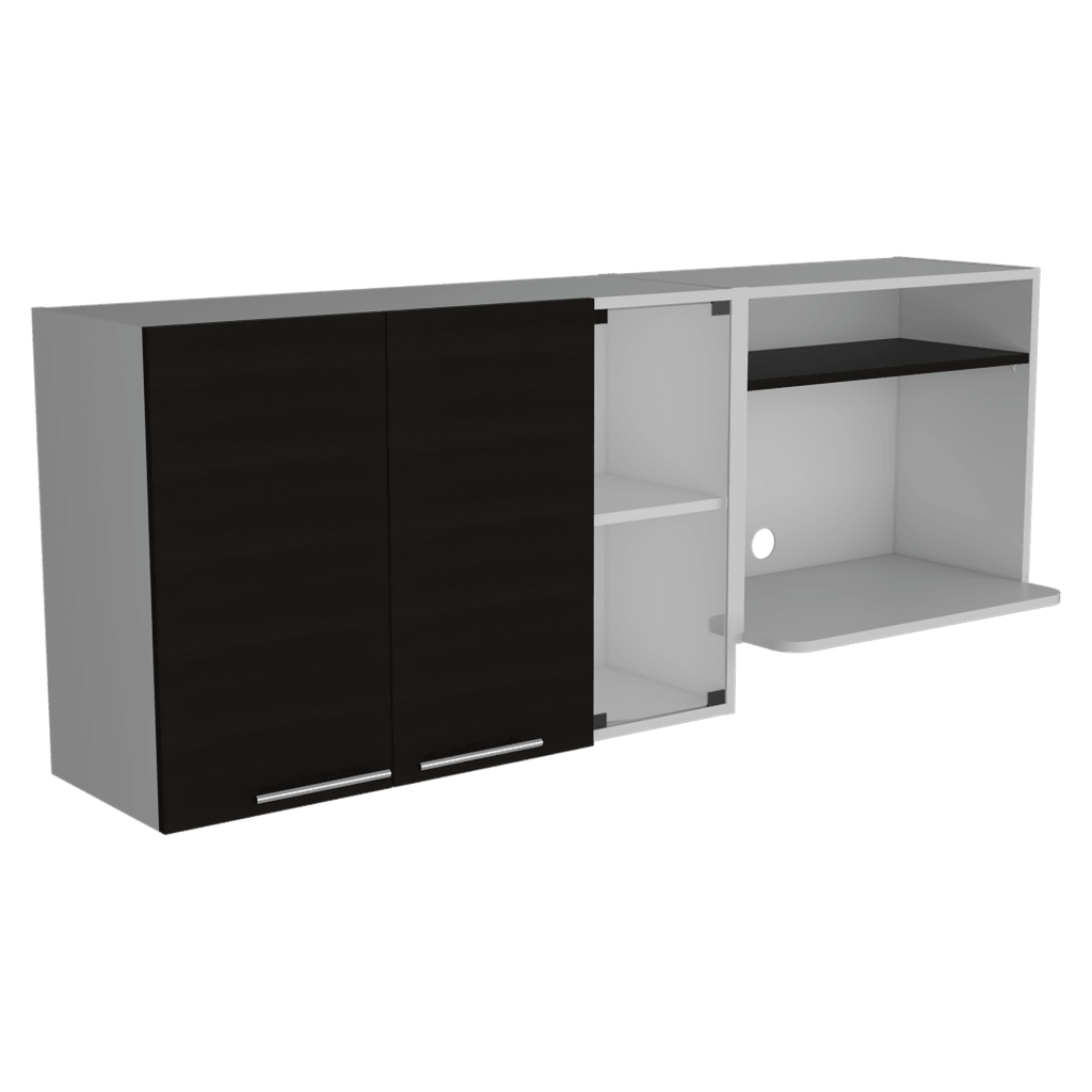 Gabinete Superior Kaelun Cocina Blanco + Wengue 150 Cm
