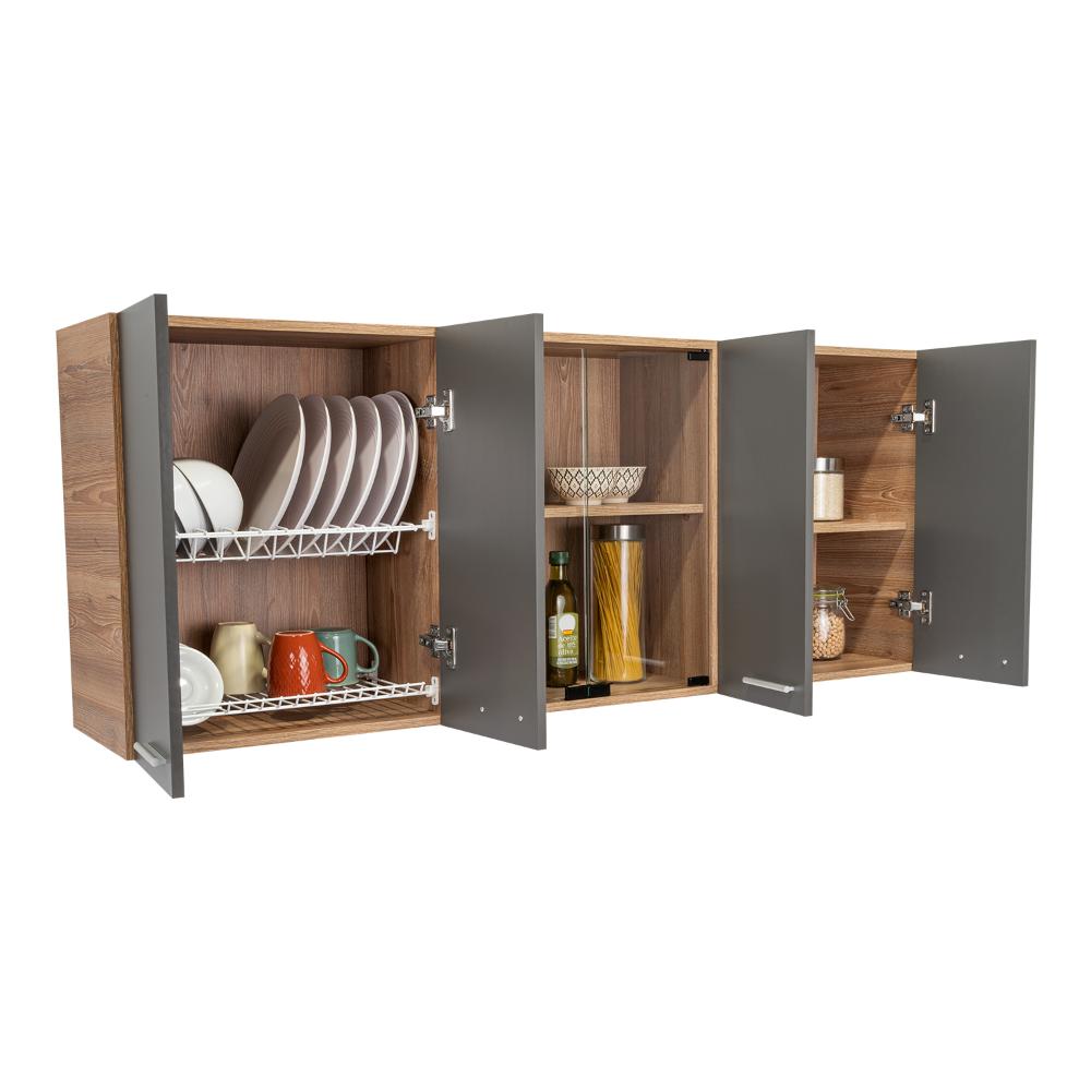 Gabinete Superior Temora Miel Y Plomo 150 Cm