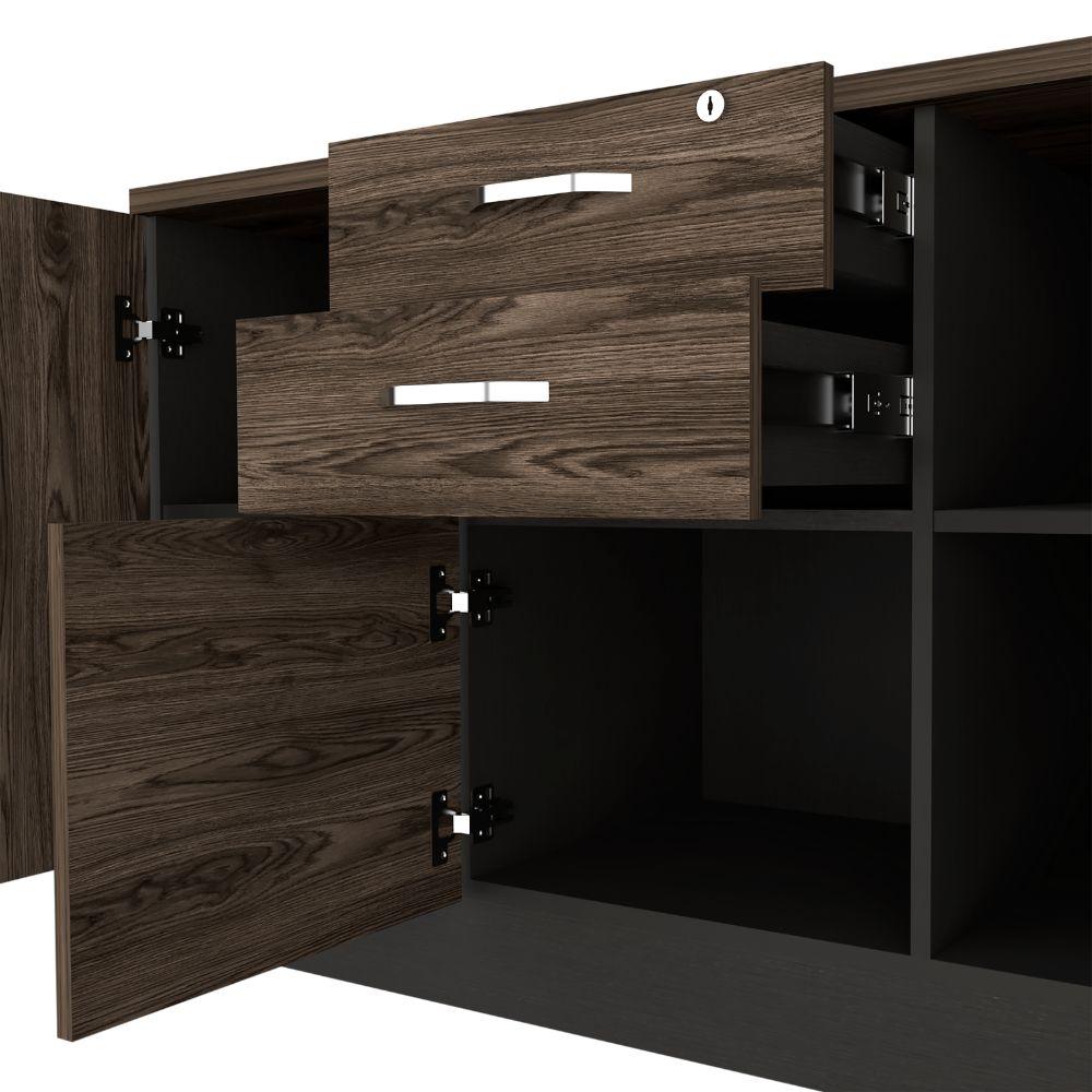 Gabinete Home Office 2 Cajones + 3 Puert